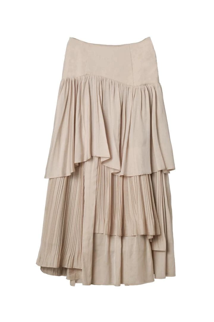スカート Herlipto Sheer Pleated Tiered Skirt