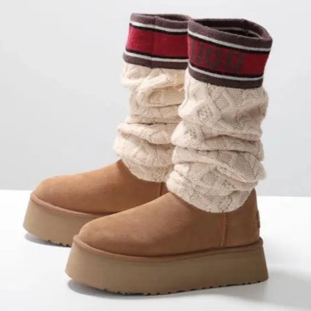 UGG Classic Sweater Letter ニットソックス ブーツ