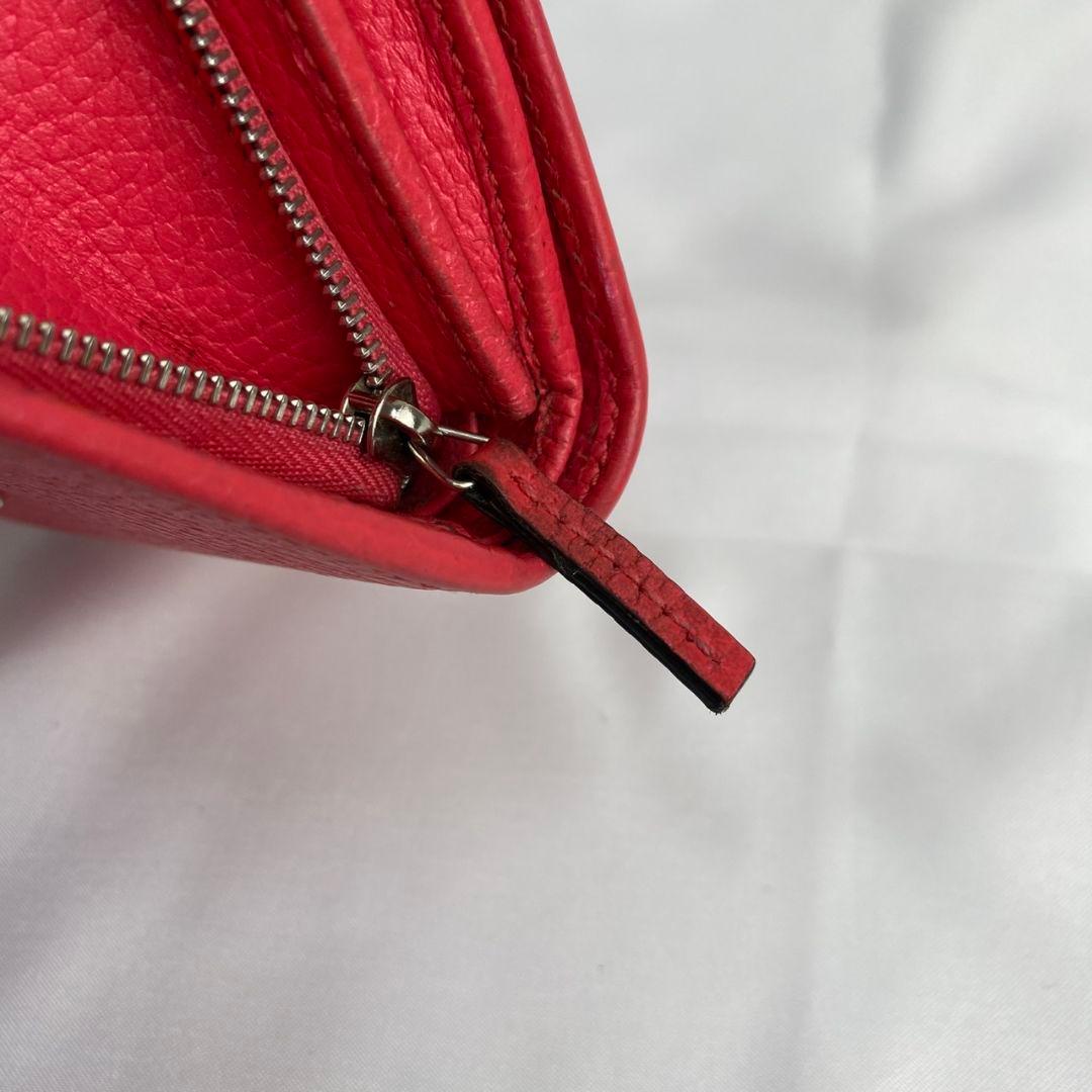 GUCCI 2つ折り 財布 GGマーモント ピンク 本革 レザー