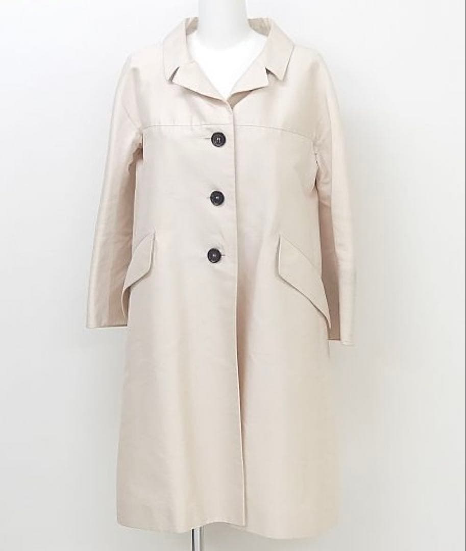 CELINE セリーヌ コート シルク混 ベージュ 38 春秋 フランス製