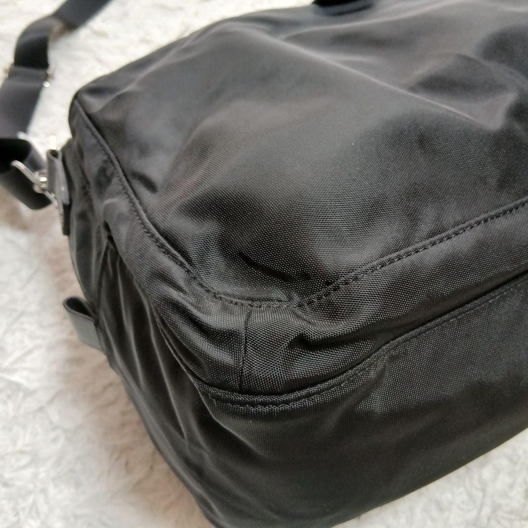 【美品】【agnesb.】２WAYナイロン×レザー　ショルダーミニボストンバッグ