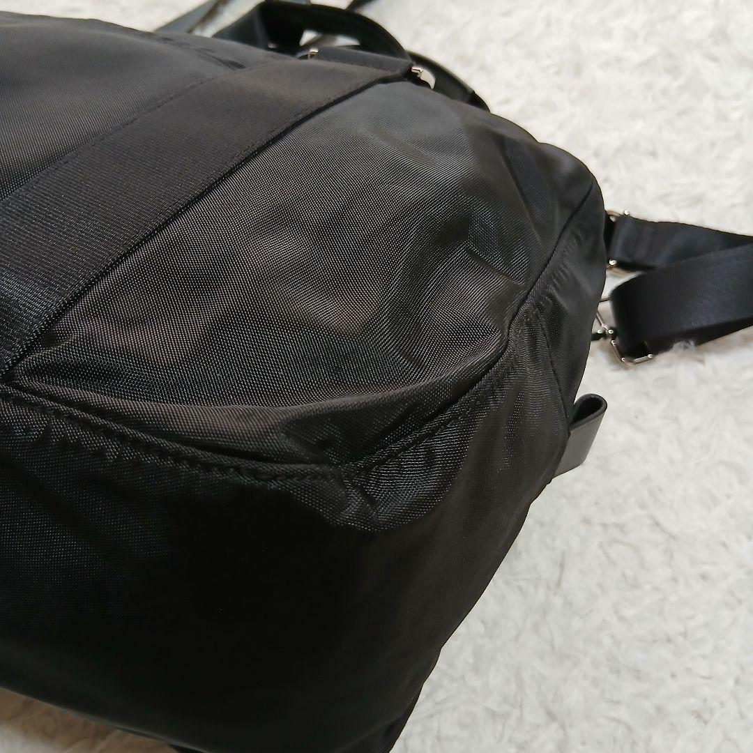 【美品】【agnesb.】２WAYナイロン×レザー　ショルダーミニボストンバッグ