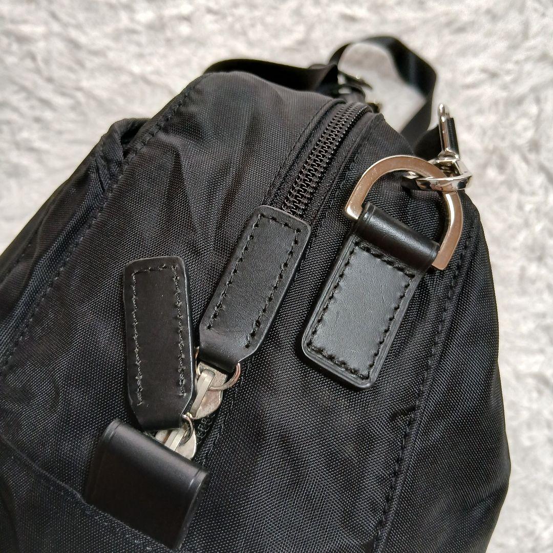 【美品】【agnesb.】２WAYナイロン×レザー　ショルダーミニボストンバッグ
