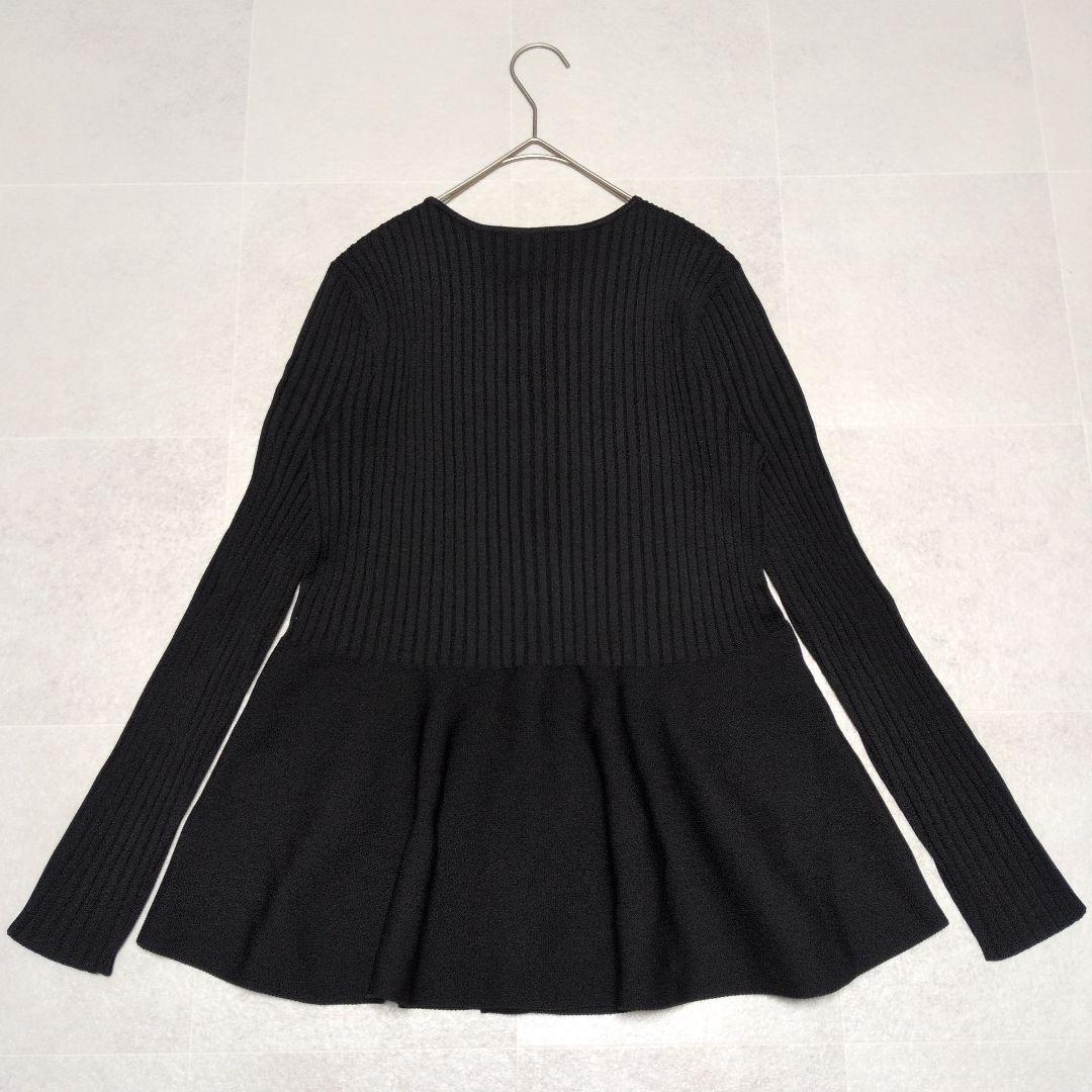 美品✨PLST ホールガーメントぺプラムカーディガン　S 　ブラック