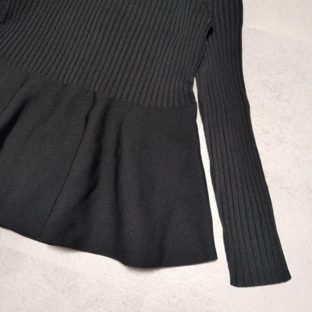 美品✨PLST ホールガーメントぺプラムカーディガン　S 　ブラック