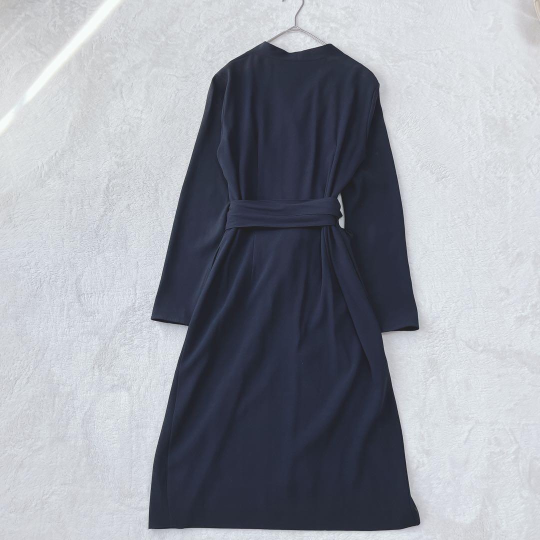 ベイジ|カシュクール ラップワンピース【6】レイヤード 羽織 ネイビー 上品