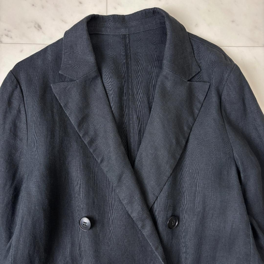 24SS スローブイエナ F テレデランダブルジャケット 黒 リネン IENA