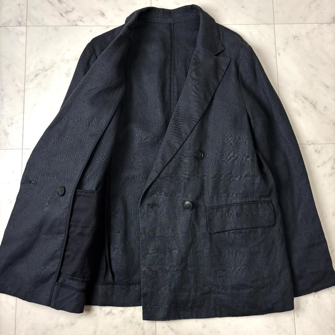 24SS スローブイエナ F テレデランダブルジャケット 黒 リネン IENA