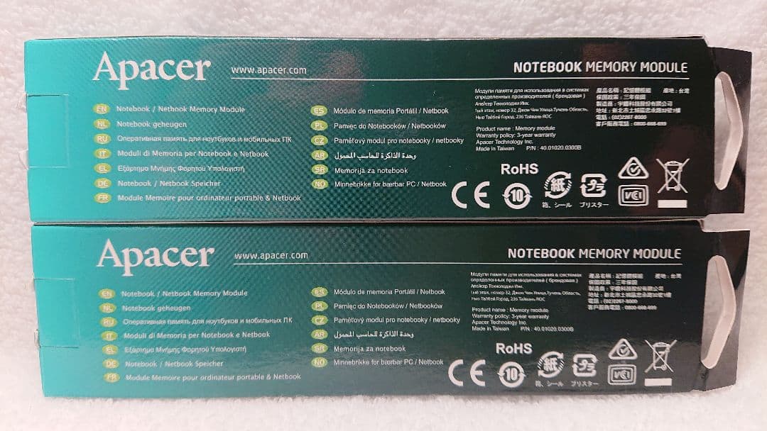 Apacer 新品 未使用 未開封 DDR3 8GB × 2枚 = 16GB
