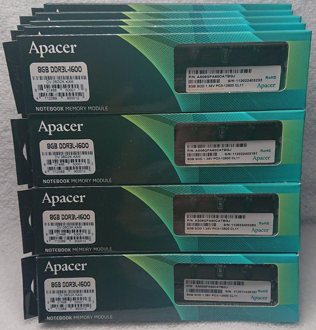Apacer 新品 未使用 未開封 DDR3 8GB × 2枚 = 16GB