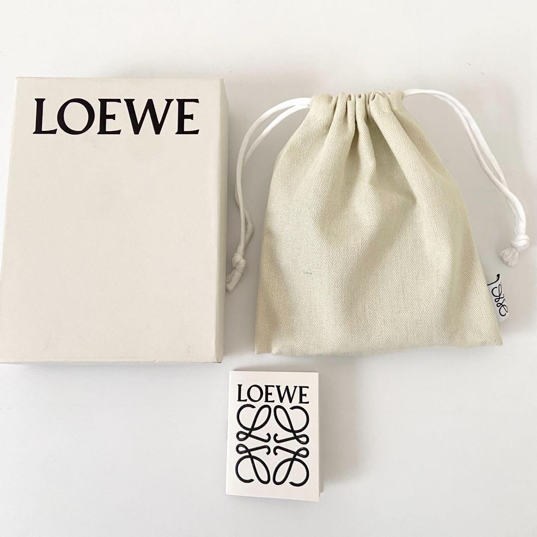 良品　Loewe バーティカルウォレット　二つ折り財布　バイカラー　レザー　黄色