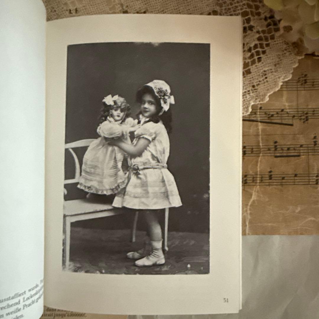 入手困難★美しい少女と人形のビンテージ写真集ヴィクトリアン洋書ジャンクジャーナル