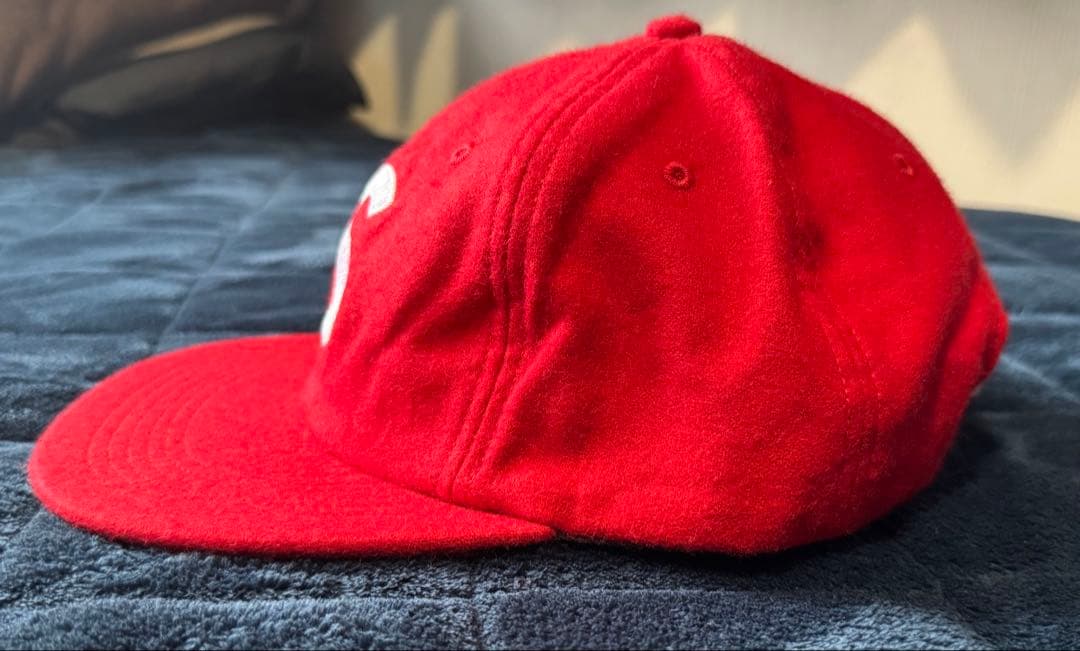 supreme Sロゴ wool cap RED made in USA