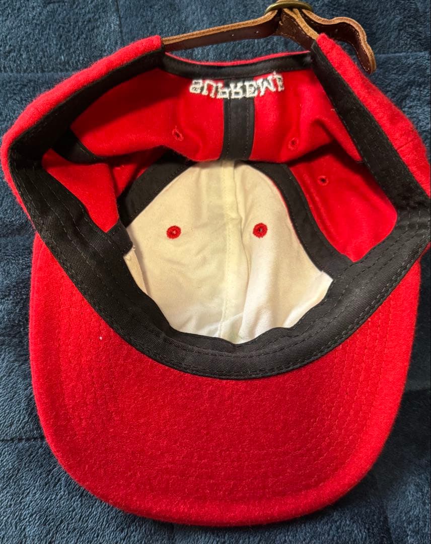 supreme Sロゴ wool cap RED made in USA