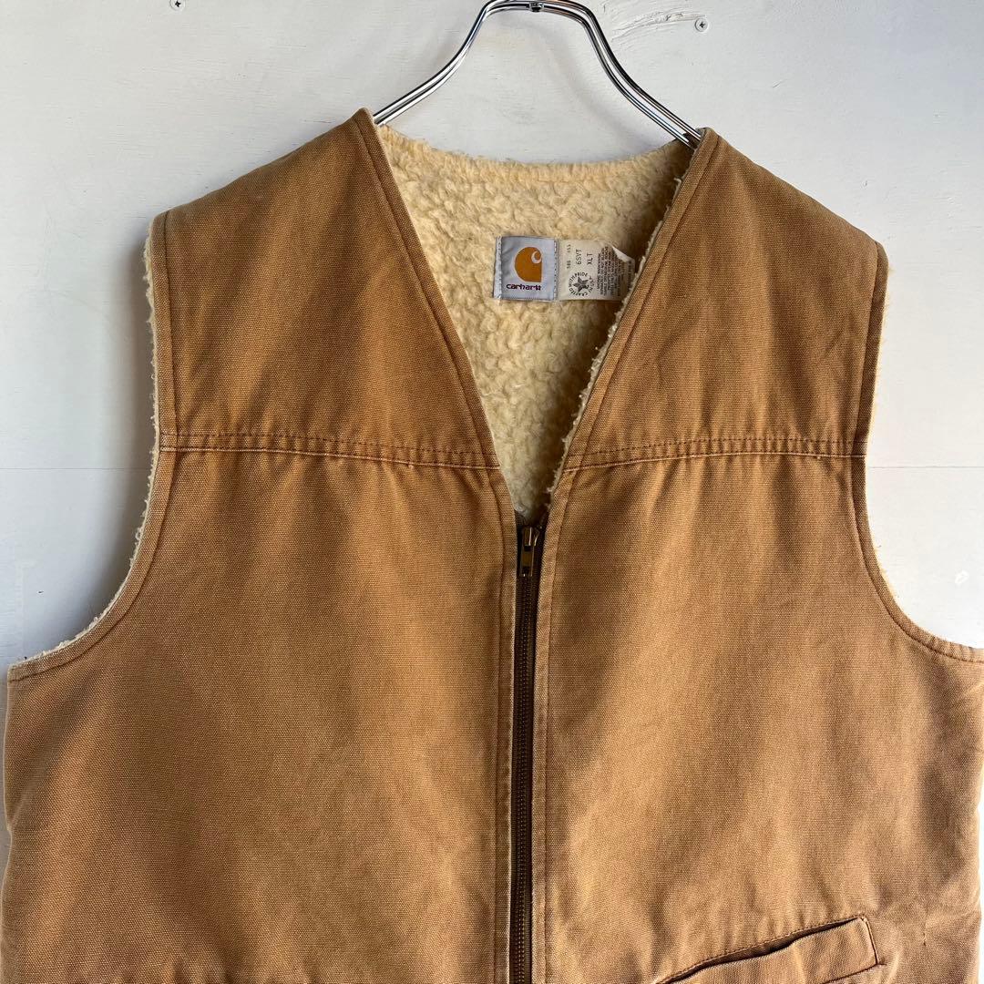 80s Carhartt ダックベスト 内ボア カーハート アメカジ 星タグ