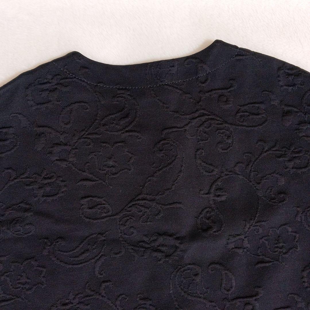 【美品】ETRO エトロ　ワンピース　ひざ丈　刺繍　黒　ハーフジップ　装飾XXL