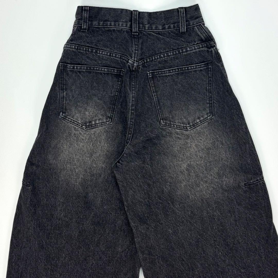 AMERI OVER WAIST SWITCHING DENIM ワイドパンツ