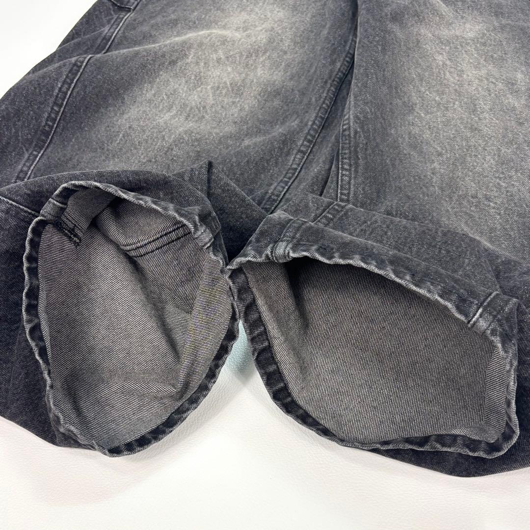 AMERI OVER WAIST SWITCHING DENIM ワイドパンツ