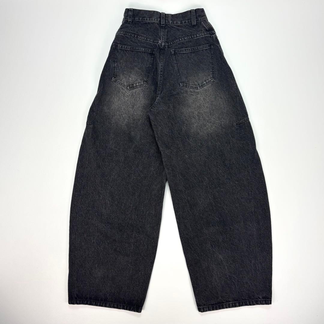AMERI OVER WAIST SWITCHING DENIM ワイドパンツ