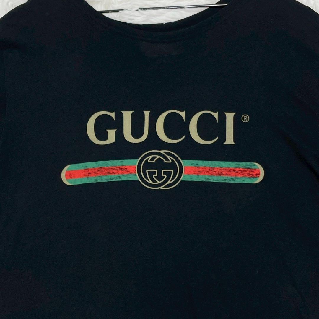 GUCCI Tシャツ 半袖 ダメージ加工 ヴィンテージ加工 シェリーライン
