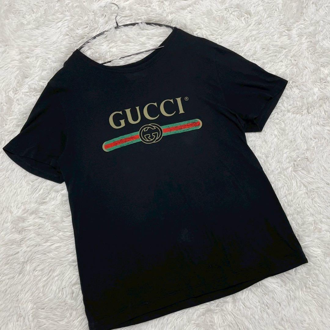 GUCCI Tシャツ 半袖 ダメージ加工 ヴィンテージ加工 シェリーライン