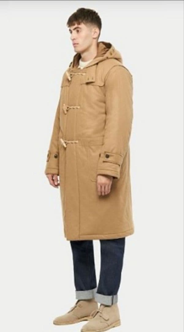 【新品】定価6.2万円 GLOVERALL パデッドダッフルコート キャメル S