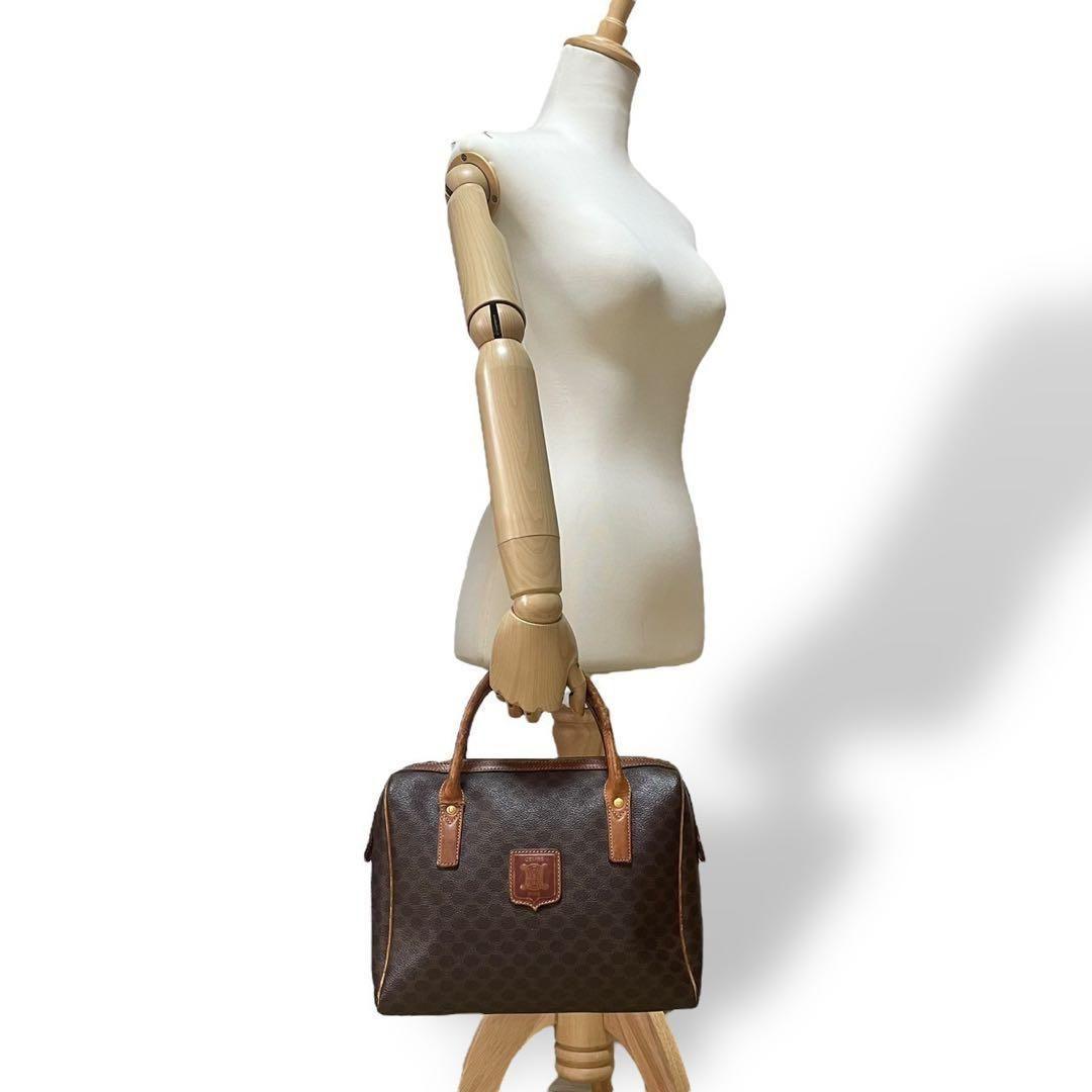 良品 4904 CELINE セリーヌ ミニボストンバッグ マカダム ブラウン