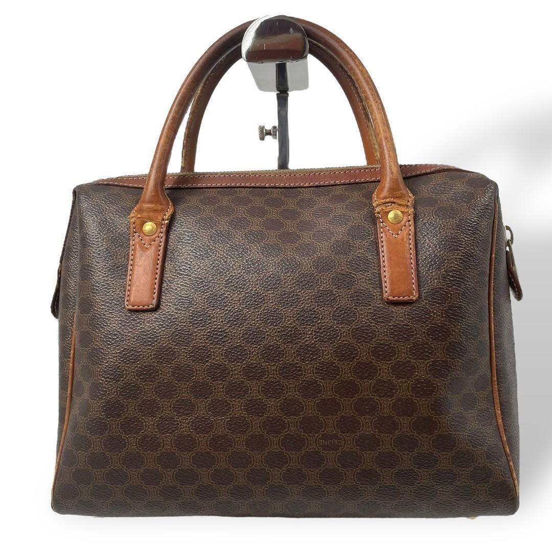 良品 4904 CELINE セリーヌ ミニボストンバッグ マカダム ブラウン