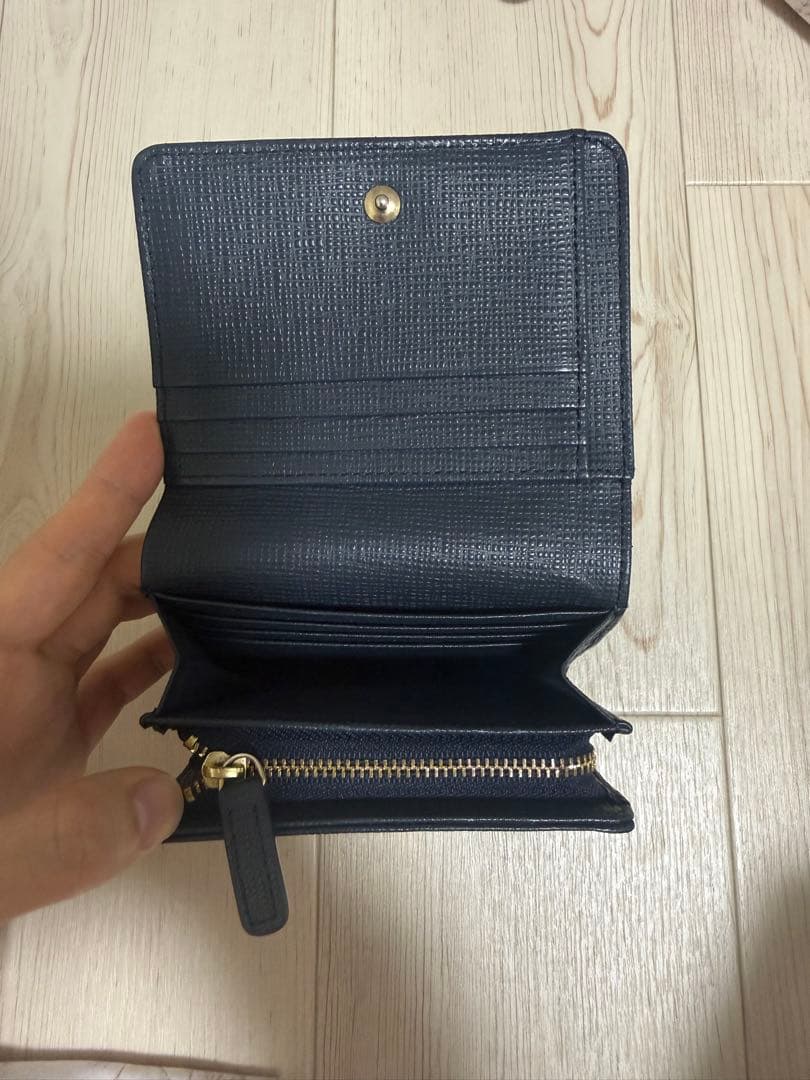 agnes b. ネイビー 二つ折り財布
