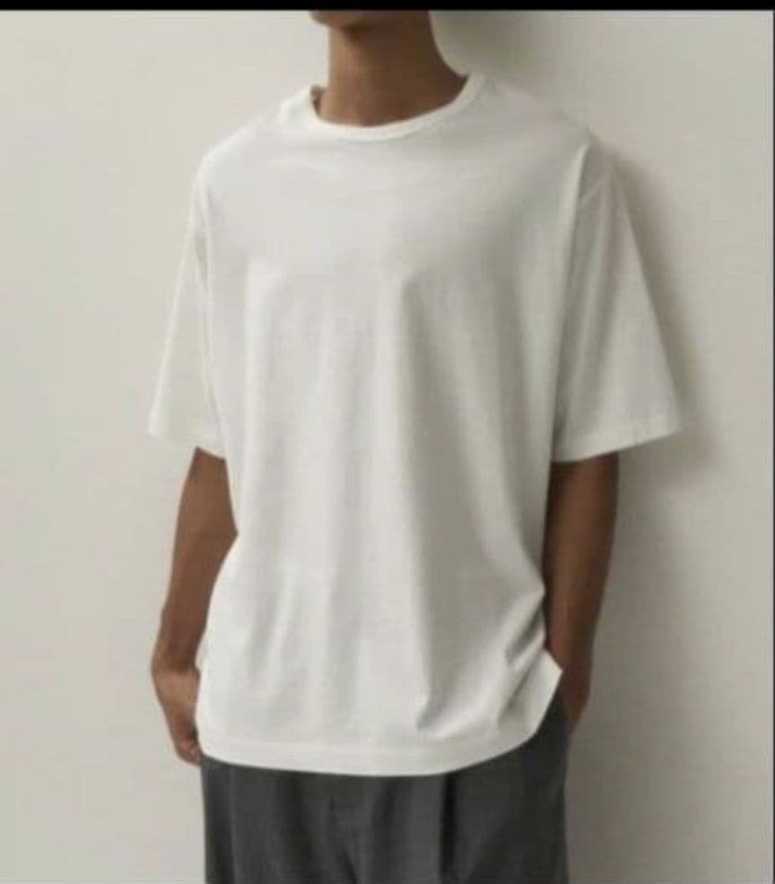 新品ATON DRY COTTON JERSEY CREWNECK T 04 白