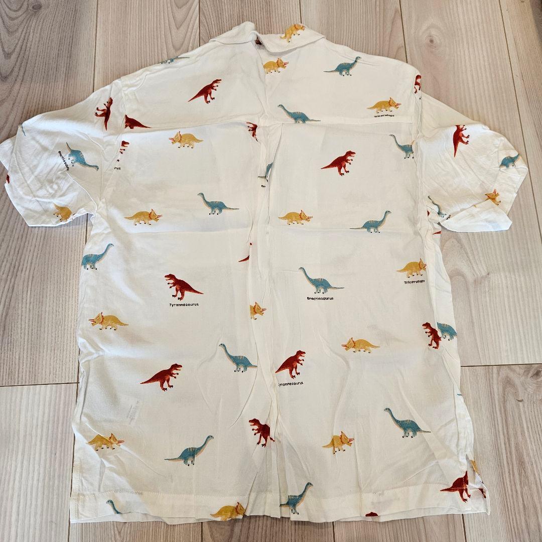 ​美品　gelato pique ジェラピケ　恐竜柄　パジャマ　上下セット　白
