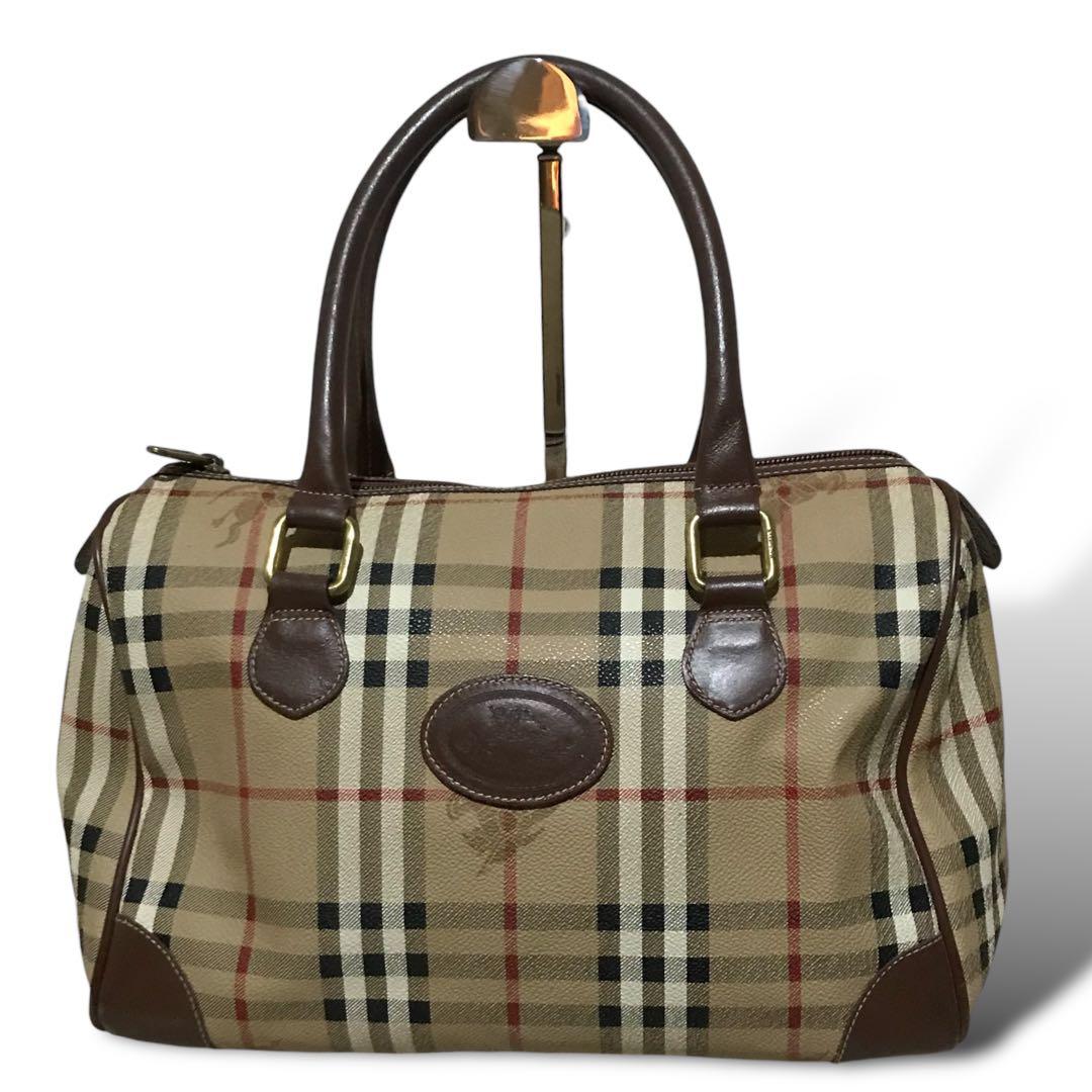 【人気商品】burberrys ミニボストン　ホースロゴ　ノバチェック