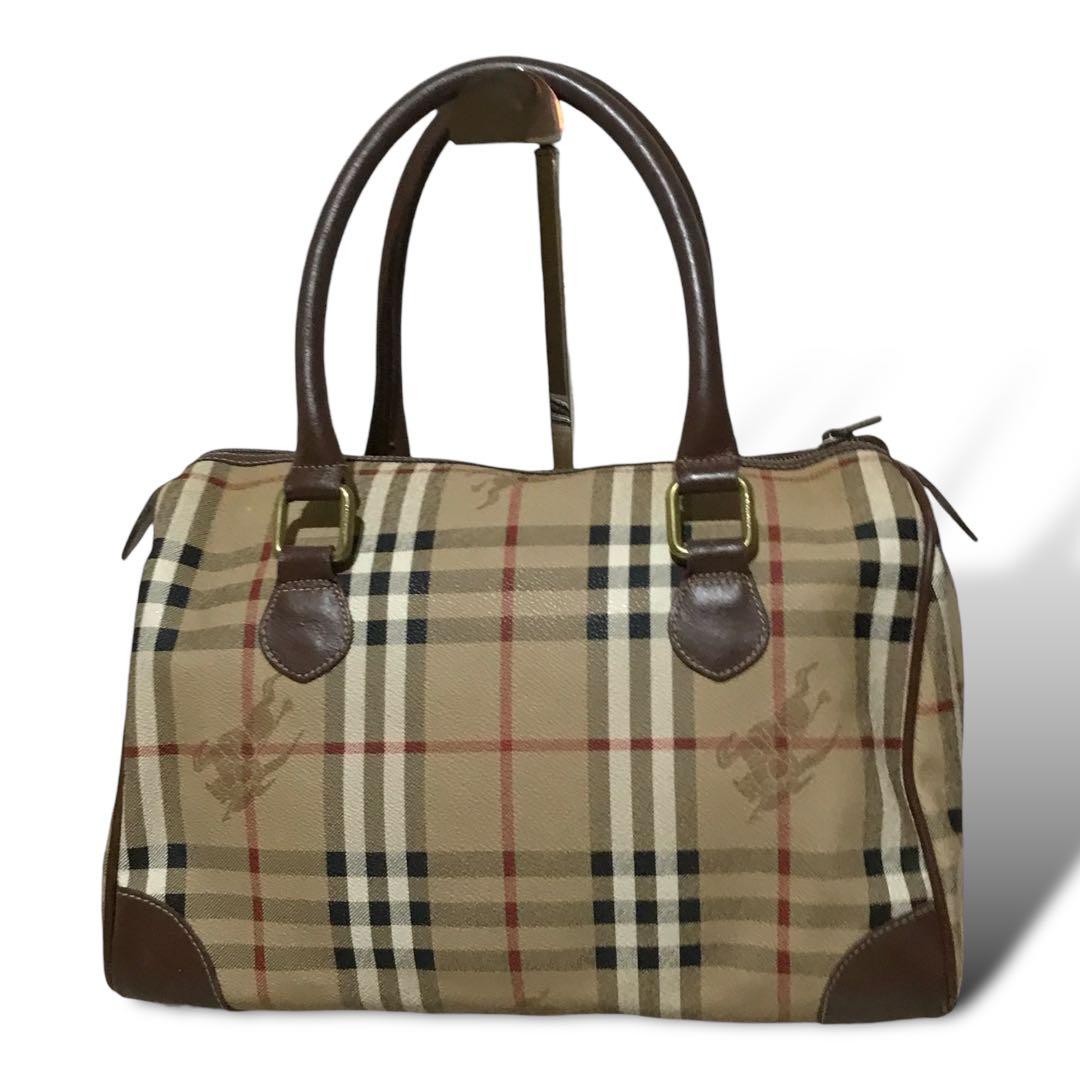 【人気商品】burberrys ミニボストン　ホースロゴ　ノバチェック