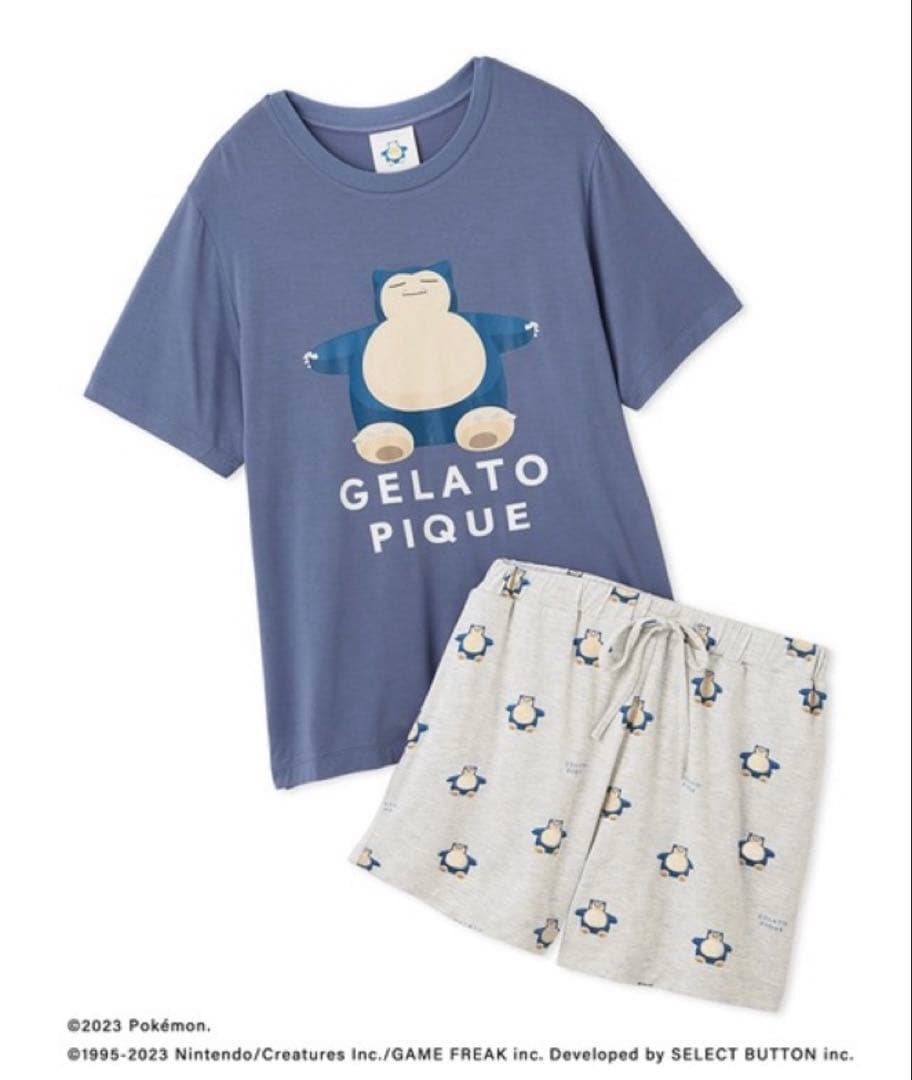 ジェラートピケ　ポケモンスリープ　プリントTシャツショートパンツセット　カビゴン