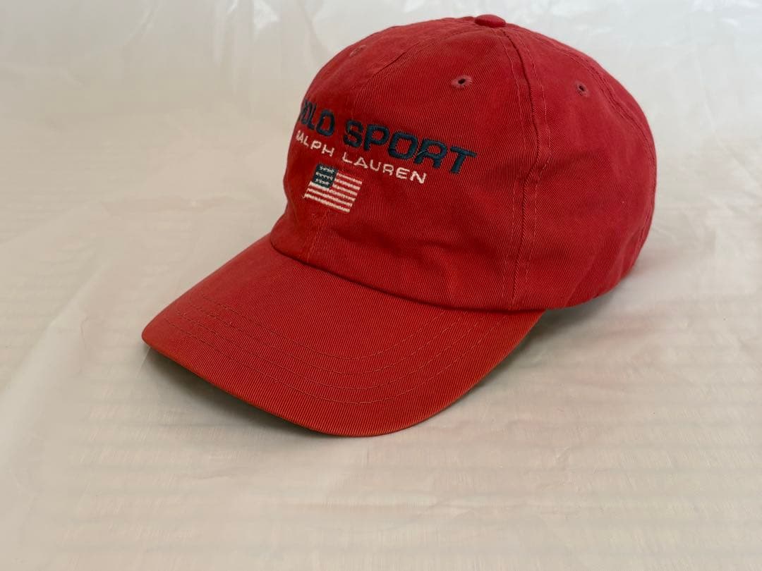 90s POLO SPORT Ralph Lauren USA製 赤キャップ刺繍