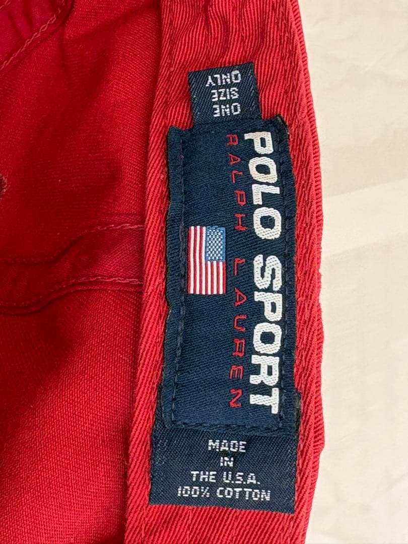 90s POLO SPORT Ralph Lauren USA製 赤キャップ刺繍