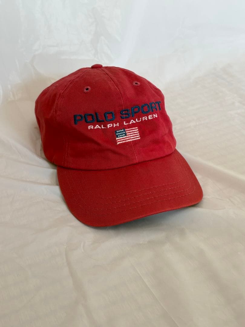 90s POLO SPORT Ralph Lauren USA製 赤キャップ刺繍