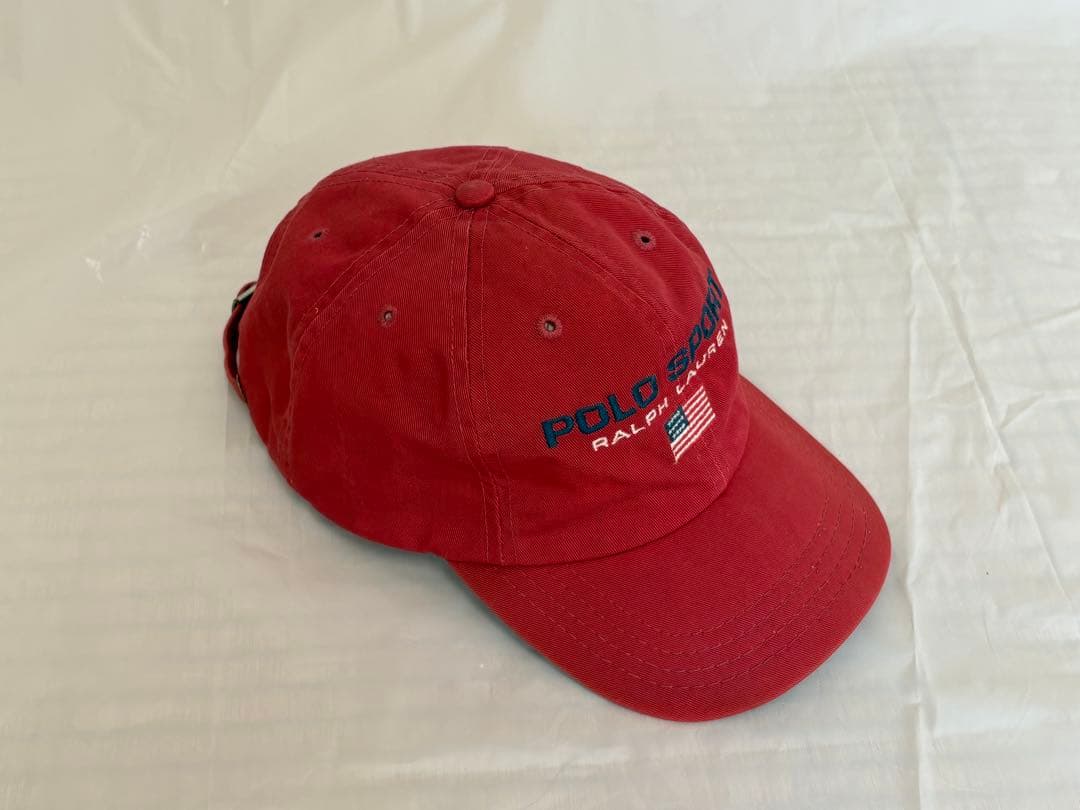 90s POLO SPORT Ralph Lauren USA製 赤キャップ刺繍