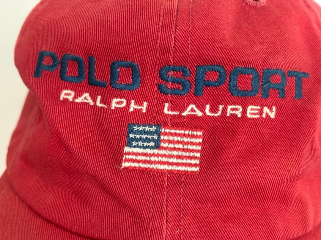 90s POLO SPORT Ralph Lauren USA製 赤キャップ刺繍