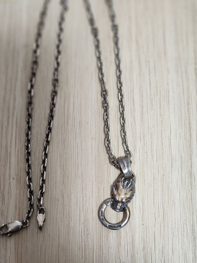 【貴重】Bill Wall Leather BWL ウルフヘッド ネックレス