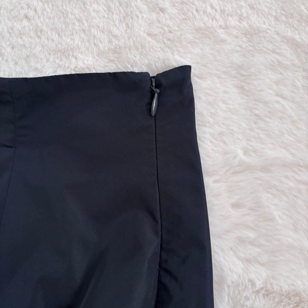 IENA LA BOUCLE ポリエステルタフタボリュームスカート　38ネイビー