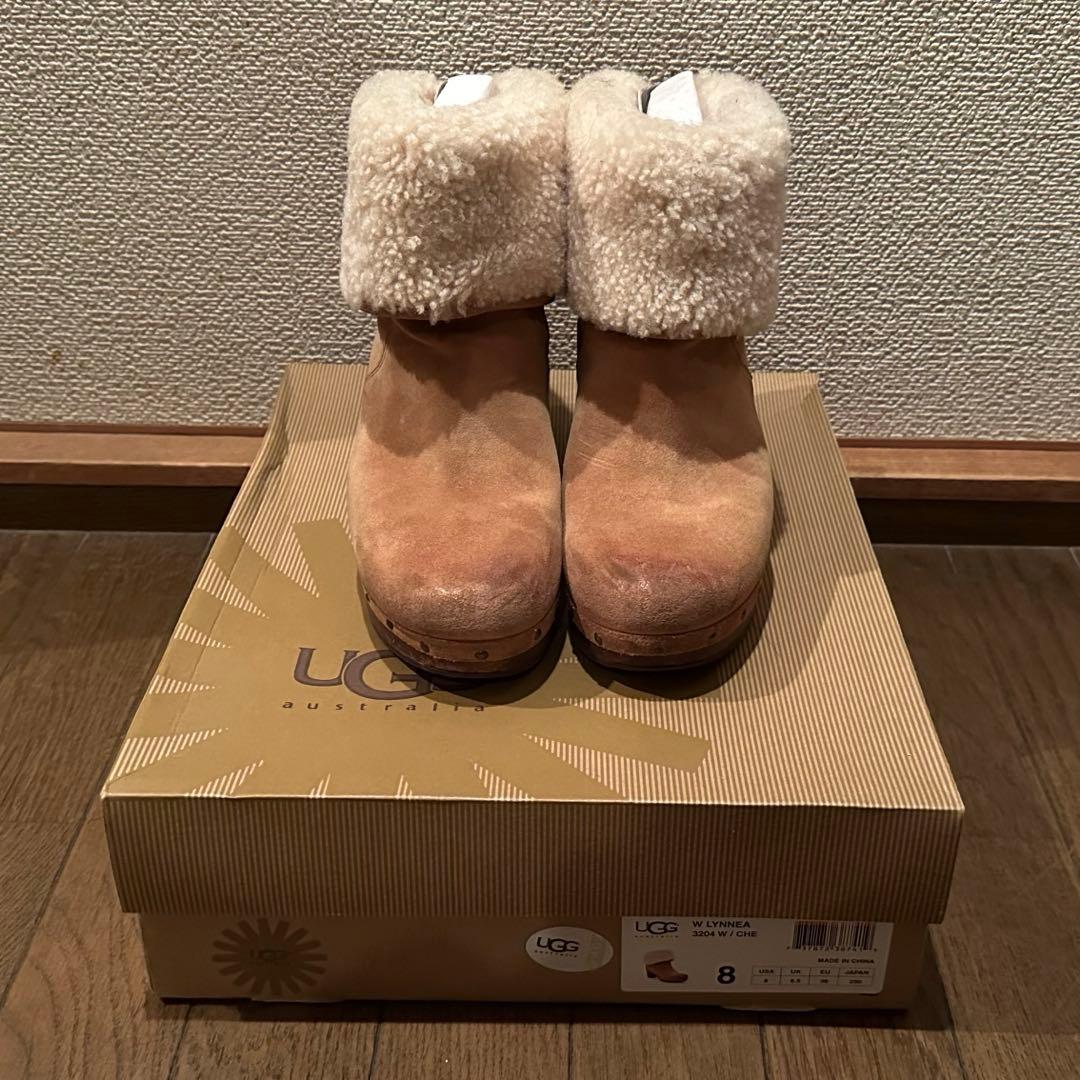 【廃盤品】UGG ヒールムートンブーツ ベージュ