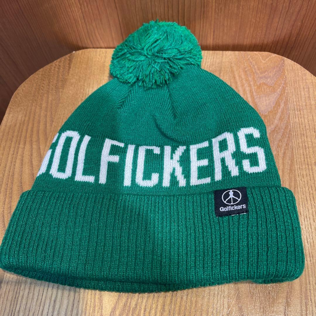 GOLFFICKERS 緑色ポンポンニット帽