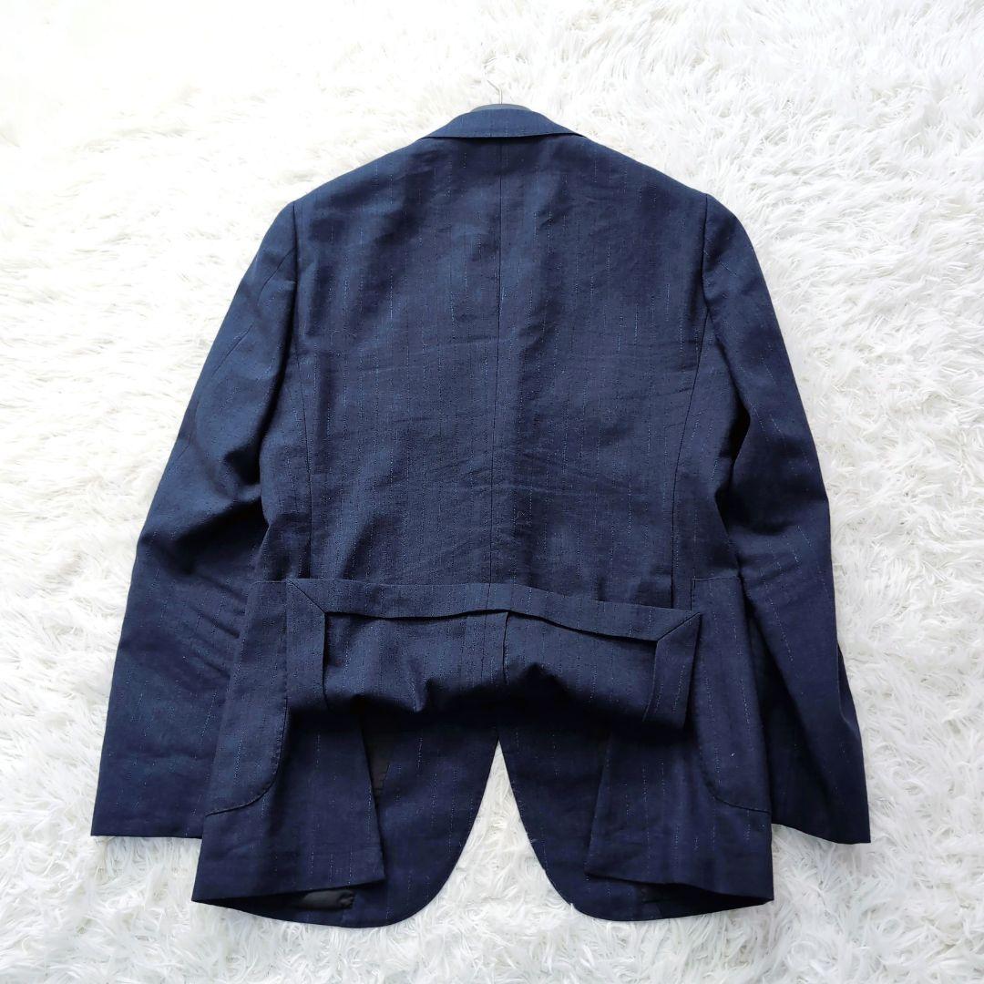 【未使用級】ISETAN MEN’S　上質　リネンジャケット　M　ネイビー　麻