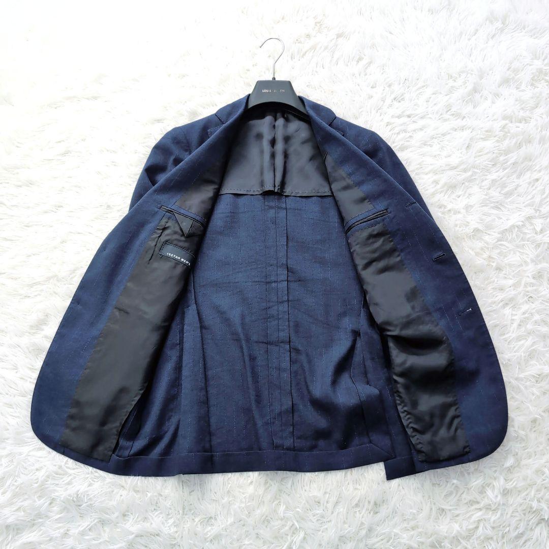 【未使用級】ISETAN MEN’S　上質　リネンジャケット　M　ネイビー　麻