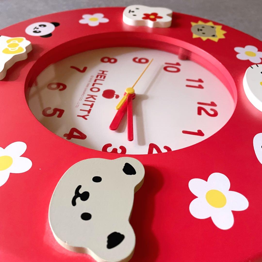 【希少】ハローキティ 木製 壁掛け時計 平成レトロ 非売品 レア 99年製