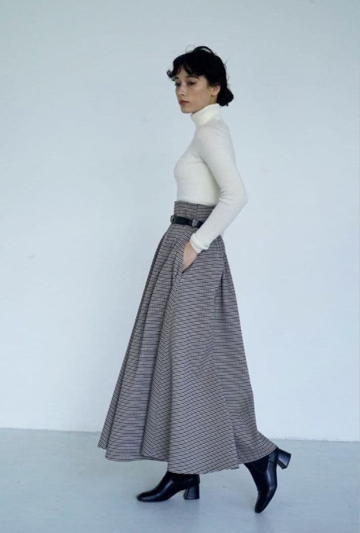 4/5迄値下げfoufou checked skirt \"chidori\"千鳥M