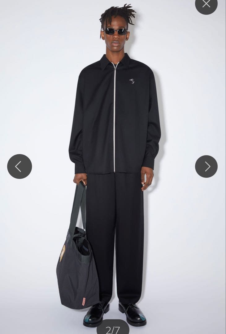 Acne Studios ブラックジップアップシャツ