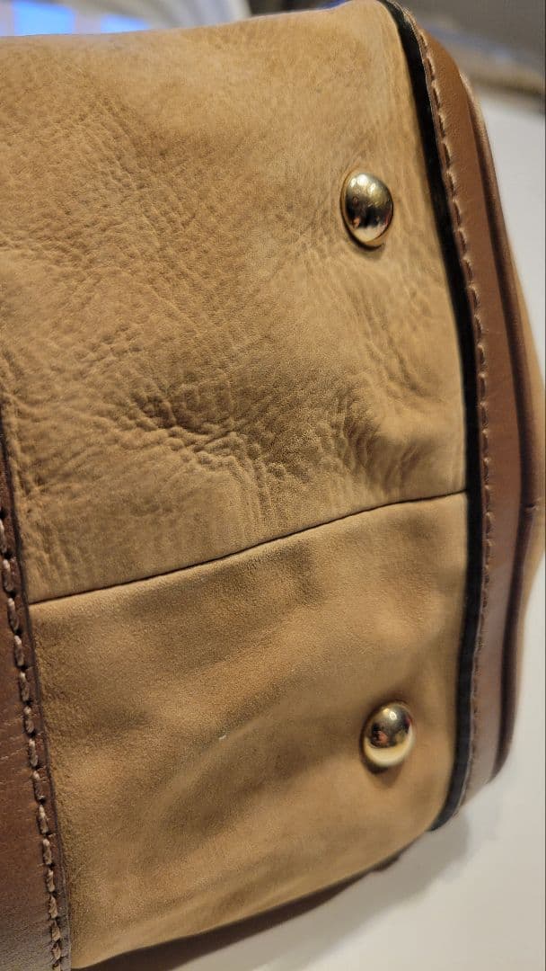 GUCCI グッチ ストライプデザイン ボストンバッグ スウェード レザー