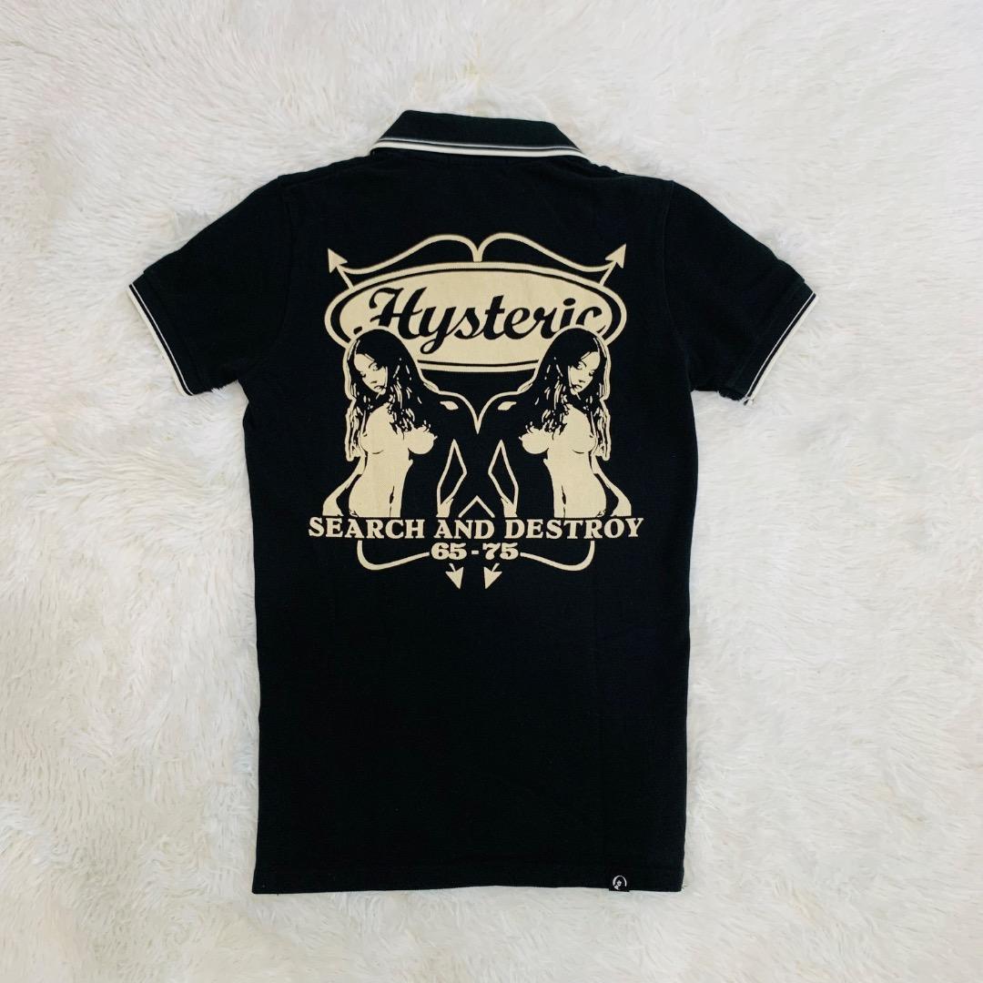 美品）Hysteric glamor ヒスガール　黒ポロシャツ　S　胸　背面ロゴ